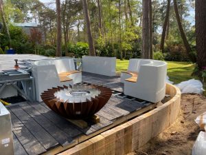 fireplace and seats